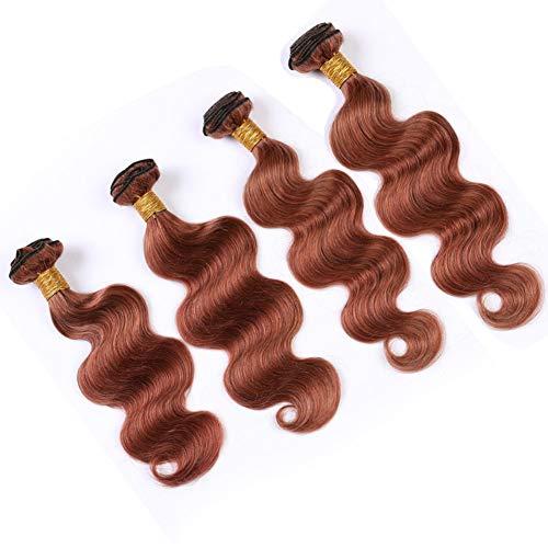 Tony beauty hair Tony Beauty Hair Copper Red Hair Bundles and Closure Body Wave Virgin Hair Weaves Dark Auburn Brazilian Human Hair 4 Bundles with Lace Closure 4x4" Pure 33 Reddish Brown (24 24 24 24 with 22)