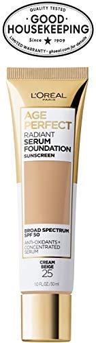 L'Oréal Paris L'Oreal Paris Age Perfect Radiant Serum Foundation with SPF 50, Cream Beige, 1 Ounce