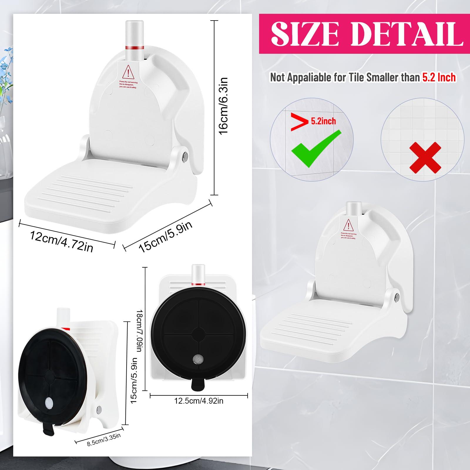 CLIO Foot Rest for Shower to Shave Legs, Foldable Shaving Step for Inside Shower, Suction Cup Shower Foot Rest