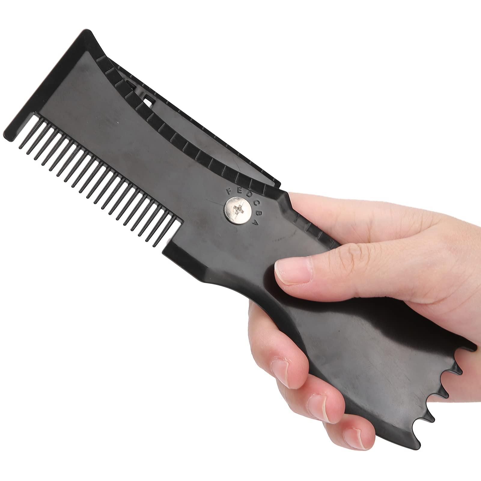 TITA-DONG Men\'s Beard Shaping Template Rotated Beard Styling Tool With Inbuilt Comb, Beard Shaper Neckline Guide for Goatee Mustache Sideburns, Jaw Cheek, Neck Line, Symmetric,Curve, Step Cut