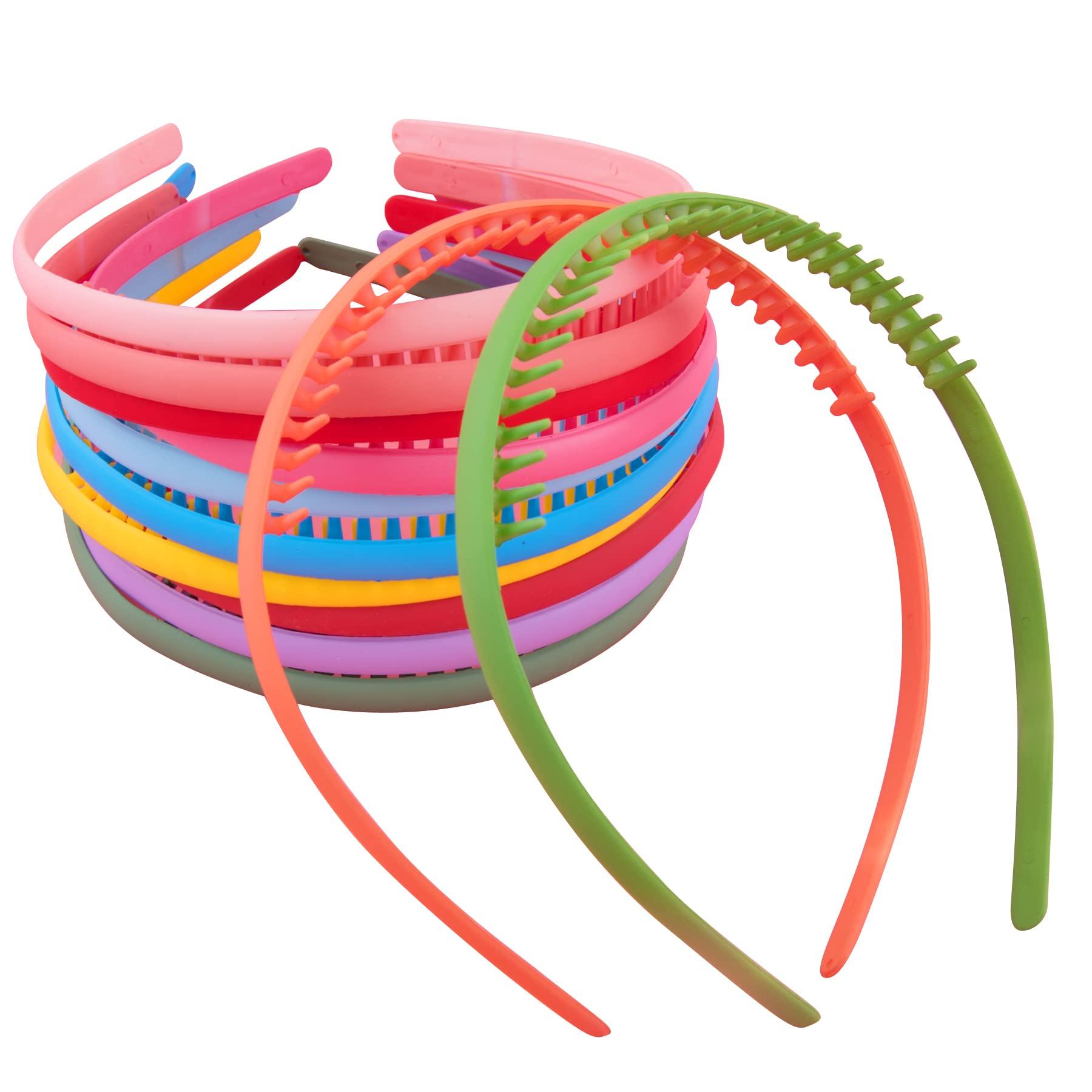 Duufin Duufin 12 Pieces Variety Plastic Hair Headbands with Non-Slip Teeth Combs for Girls and Women, 12 Colors