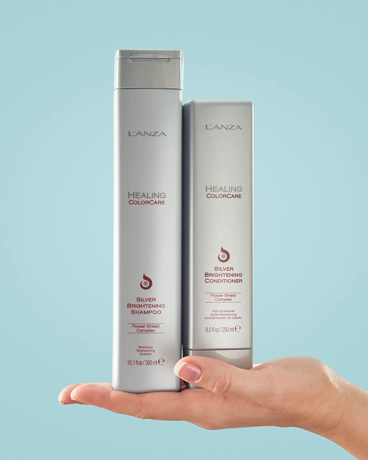 L'ANZA LANZA Healing ColorCare Silver Brightening Shampoo, for Silver, Gray, White, Blonde & Highlighted Hair - Boosts Shine and Brightness while Healing, Controls Unwanted Warm Tones (1.7 Fl Oz)