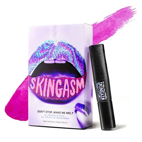 SKINGASM SKINGASM All Nighter Lip Stain & Lip Transformer- A Cruelty-Free Dual-Sided Matte Lipstick and Lip Gloss - Long Lasting Lipstick & Prismatic Shine - Kiss-Proof Color (Flirt It UP (Pink))