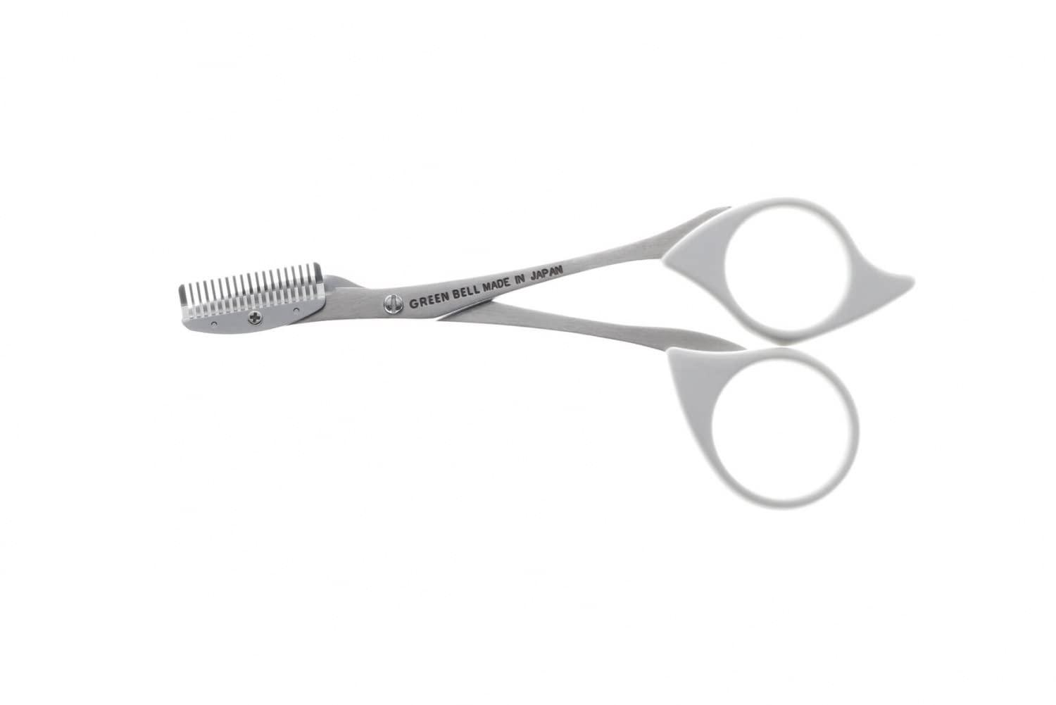 Seki EDGE Seki Edge Eyebrow Scissors Comb (SS-605) - Stainless Steel Eyebrow Trimmer Scissor Comb for Trimming Eye Brows, Beards, & Mustaches - for Men & Women - Made in Japan