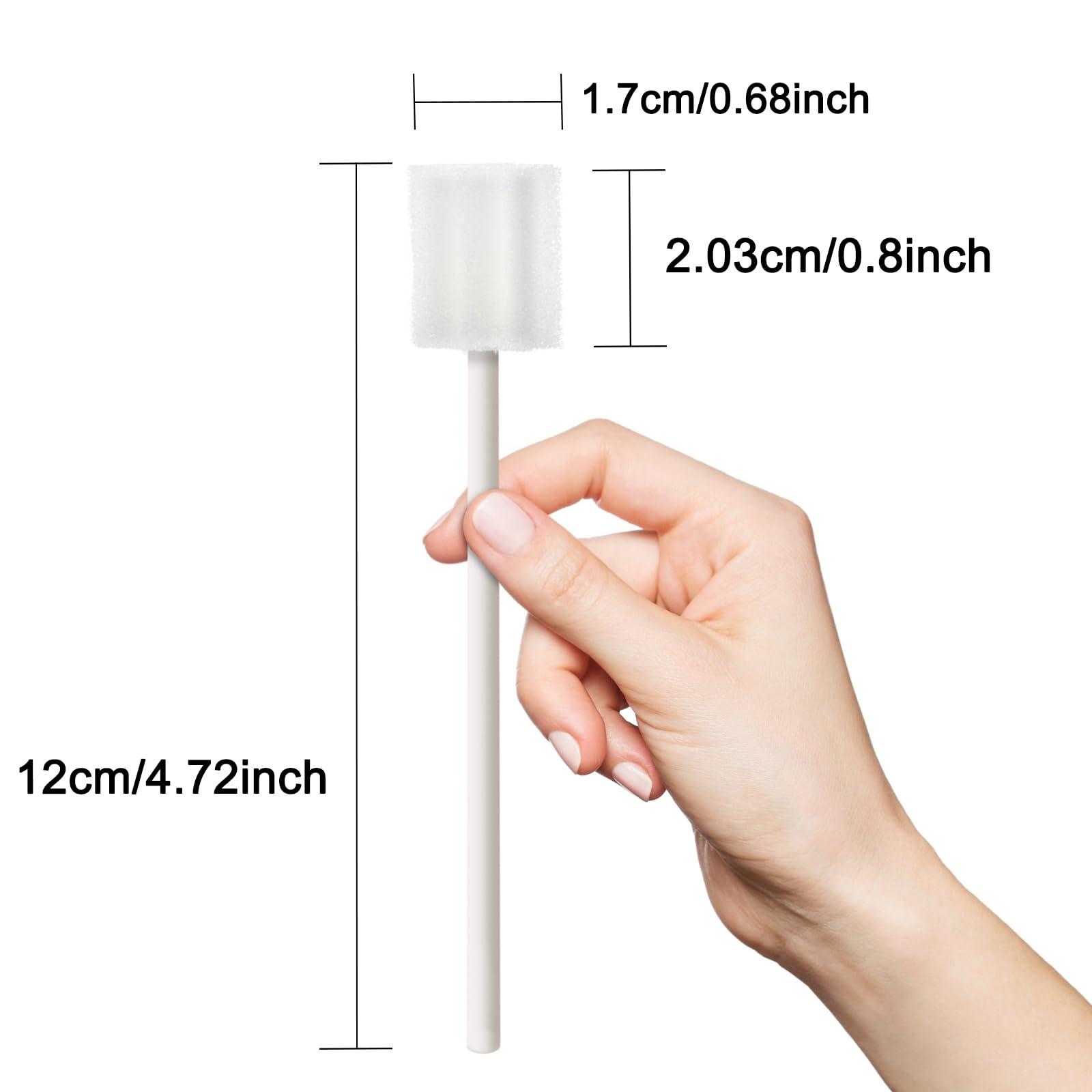 ZIZNBA Disposable Mouth Swabs Sponge - Unflavored & Sterile Oral Swabs Dental Swabsticks for Mouth Cleaning (WHITE-250PCS)