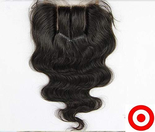 DaJun 10" High Quanlity Bleached Knots 3 Part Lace Front Closure 4"4" Chinese Virgin Human Hair Body Wave Natural Colour (trademark:DaJun)