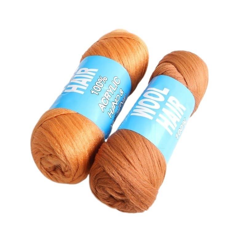 HUFFA HUFFA 70g Brazilian Wool Hair Low Temprature Flame Retardant Synthetic Fiber For Box Braids Making(#Burgundy)