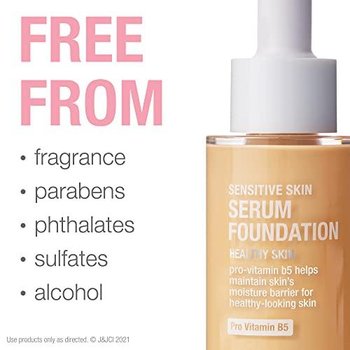 Neutrogena Neutrogena Healthy Skin Sensitive Skin Serum Foundation with Pro-Vitamin B5, Color Correcting & Pore Minimizing Liquid Foundation & Face Serum, Buildable Coverage, Light/Medium 02, 1 oz