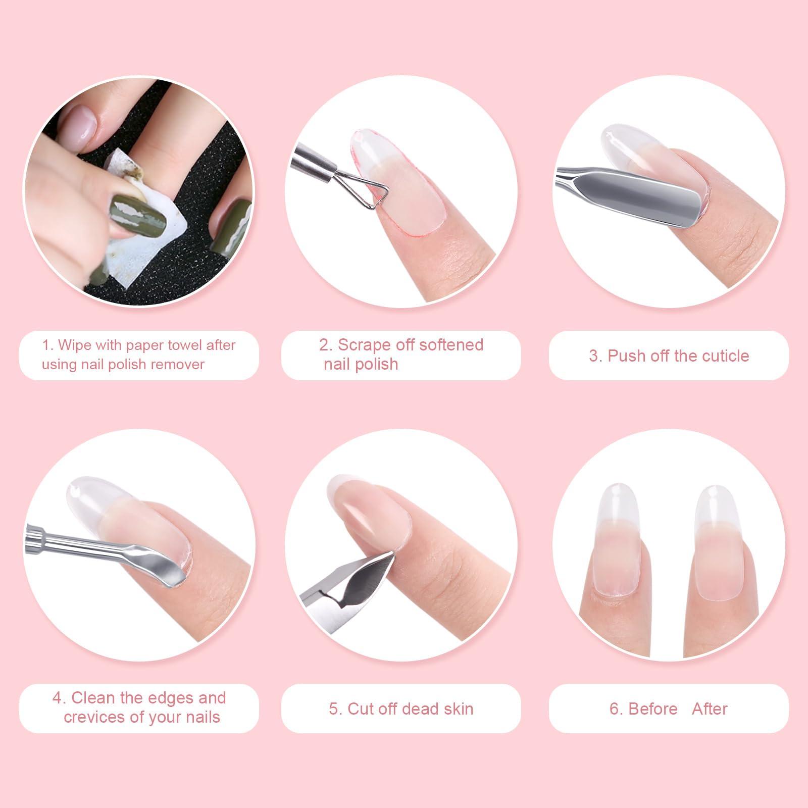 siyuwuro siyuwuro 4 in 1 Acrylic Nail Clippers Kit False Nail Clippers Cuticle Trimmer Pro Stainless Steel Nail Clippers for Acrylic Nail Tips Cuticle Removal Pusher Dead Skin Clippers for Manicure Pedicure