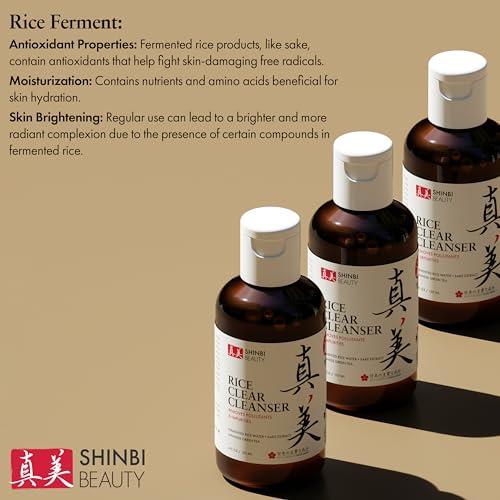 Shinbi Beauty Shinbi Beauty Japanese Face Wash Skincare Products - Japanese Rice Water Green Tea Cleanser - 99% Naturally Derived Japanese Beauty 4oz
