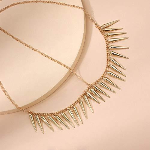 Fdesigner "Fdesigner Boho Gold Moon Hair Chain Head Chain Layered Headpiece Weddding Festival Hair Accessories for Women and Girls"