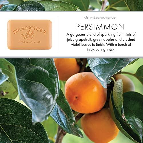 Pre de Provence Pre de Provence Artisanal Soap Bar, Enriched with Organic Shea Butter, Natural French Skincare, Quad Milled for Rich Smooth Lather, Persimmon, 8.8 Ounce