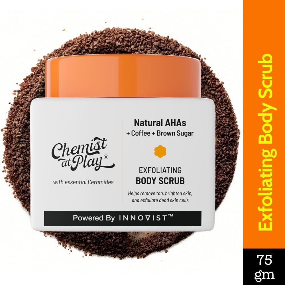 Chemist at Play Chemist at Play Exfoliating Body Scrub For Removing Tan & Dead Skin Cells | Rough & Bumpy Skin, Tanned & Pigmented Skin | For Smooth, Soft & Bright Skin | Natural AHAs | Coffee 2.6 fl oz.