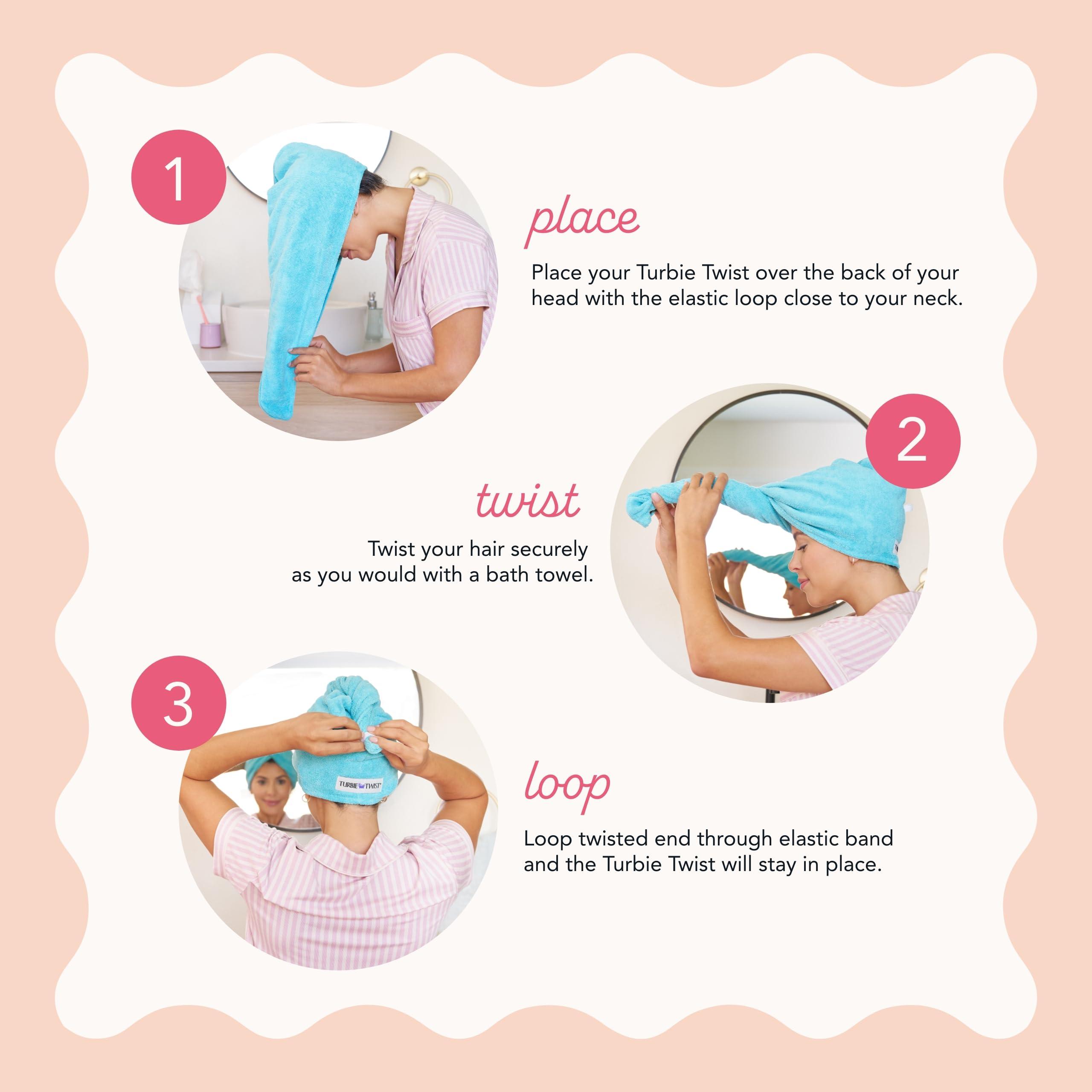 Turbie Twist Turbie Twist 2-Pack Microfiber Hair Towel for Beauty, Travel, Gifting - Wrap Turban for Straight, Wavy & Curly Hair - Premium Personal Care - Lilac & Lemon