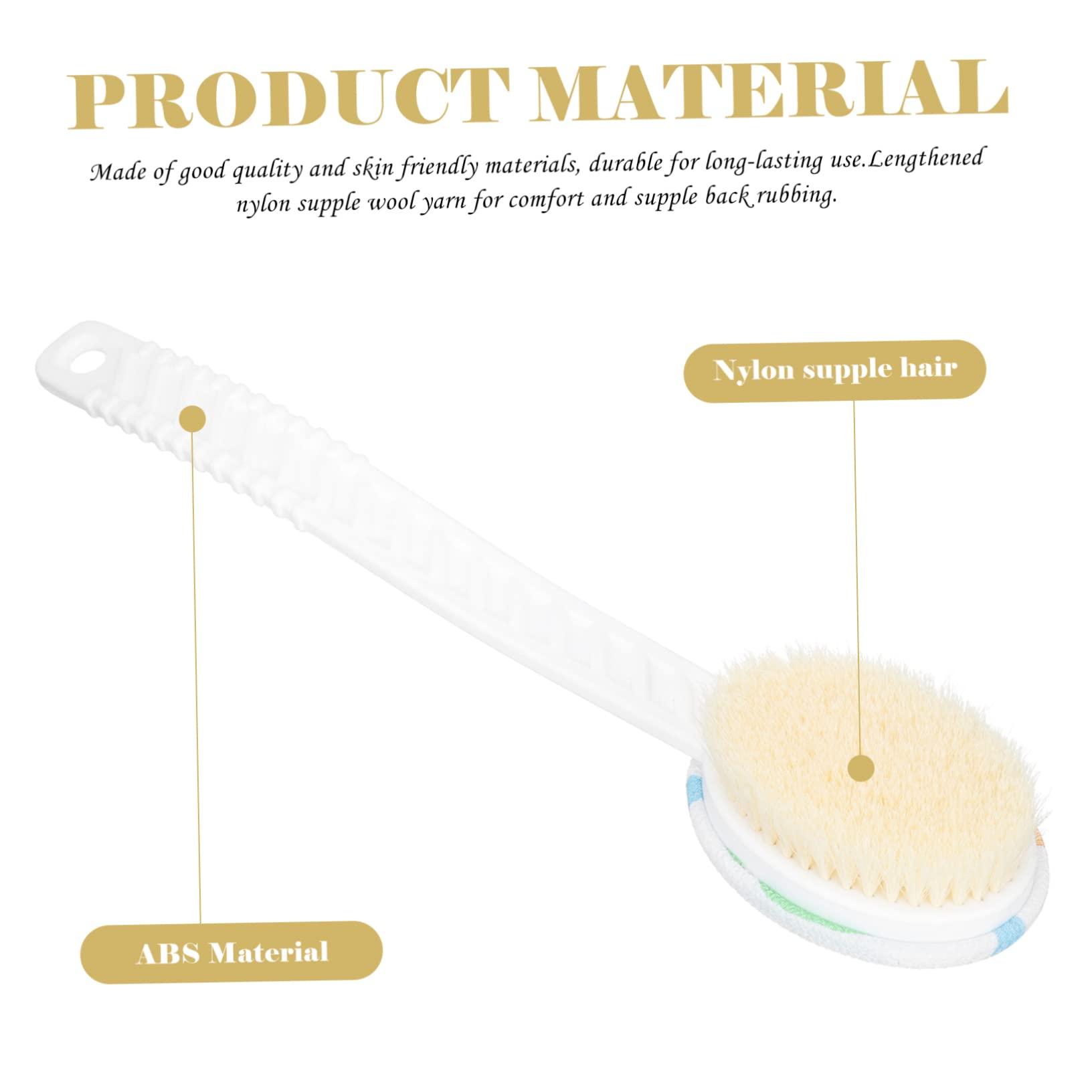 WOONEKY WOONEKY 1pc Bath Brush Bathing Massage Brush Natural Bristle Shower Brush Body Cleaning Brush Shower Cleaning Scrubber Body Brush Cleaner Body Scrubber Bath Scrubber Water Dipper Nylon Fur