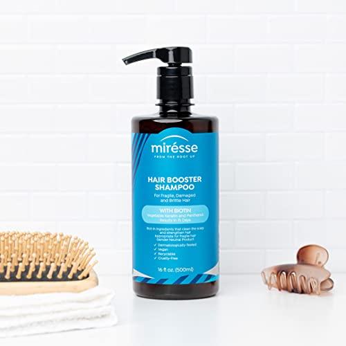 miresse MIRESSE Biotin Booster Shampoo with Keratin and Panthenol for Men & Women - Formulated For Fragile, Damaged and Brittle Hair, Clinically Proven Results on Continuous Use - 16.9 oz (500ml)
