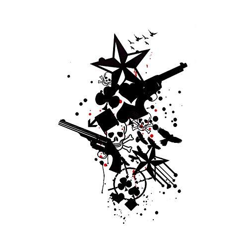 BETTERLINE 9 Large Cool Temporary Tattoos - For Men, Adults and Teens - Skull, Elephant, Eyes and More Body Art - Tattoos for Arms Legs Shoulders or Back