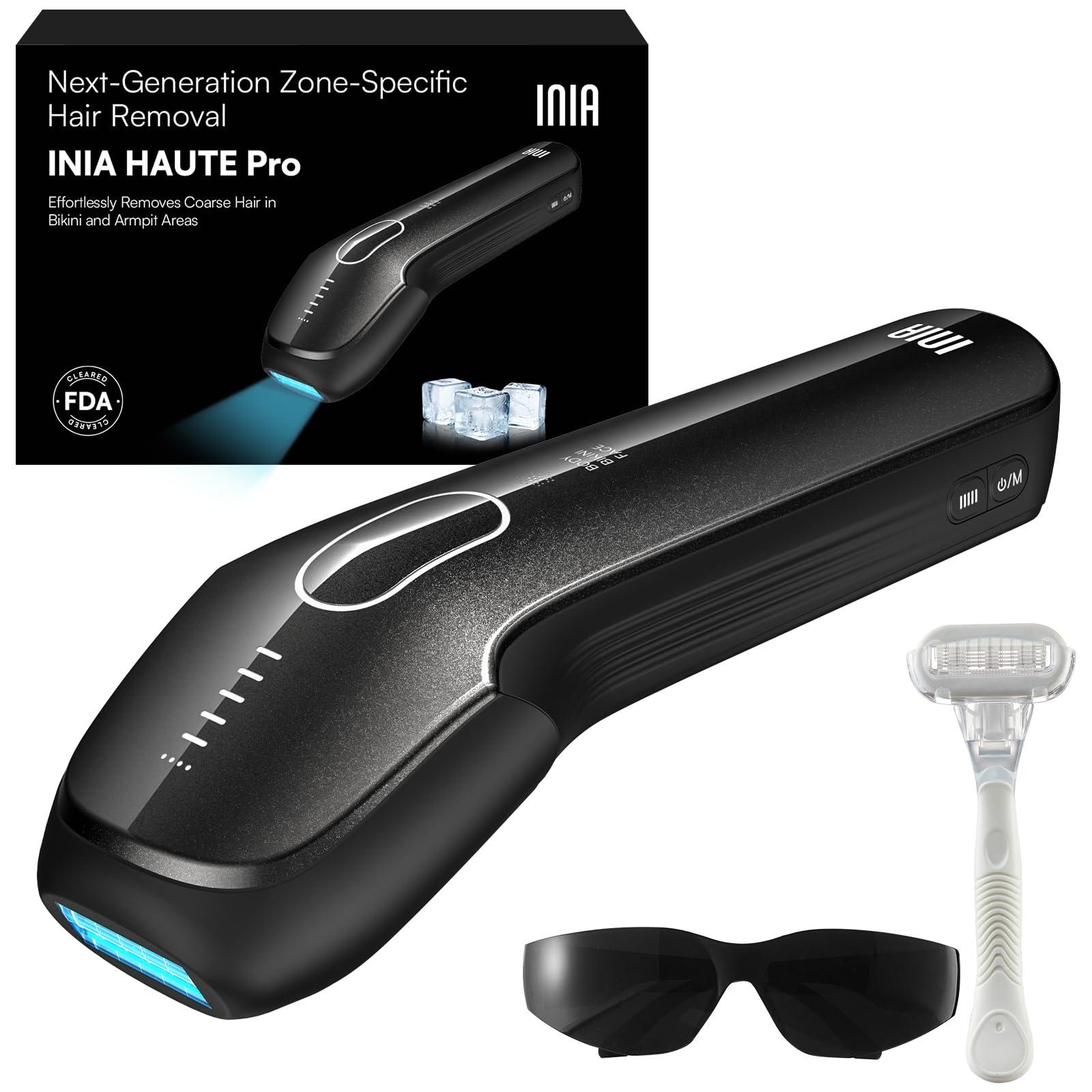 INIA INIA Laser Hair Removal with Ice-Cooling Care for Women and Men, Painless At-Home IPL Hair Remover for Coarse Hair in Bikini and All Body Areas, Latest Generation for Effective & Long-Lasting Results