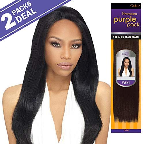 Outre 2-PACK DEALS ! Outre Human Hair Weave Premium Purple Pack Yaki (12", 1B)