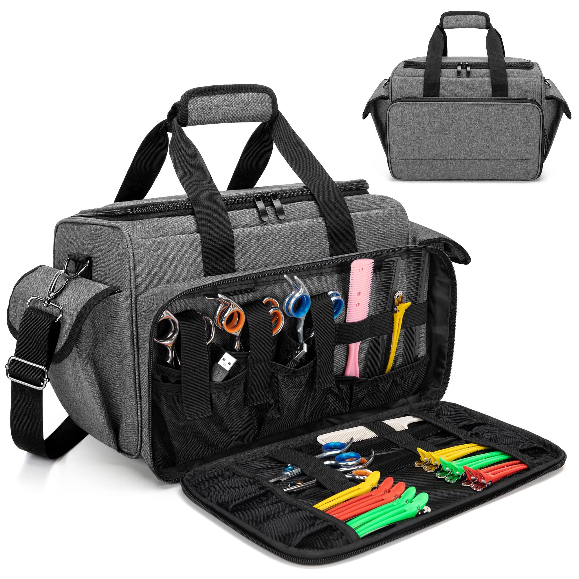 BAFASO BAFASO Barber Case with Adjustable Dividers, Tattoo Case Holds Tattoo Supplies, Travel Barber Case Holds Various Hair Cutting Tools (Bag Only), Gray