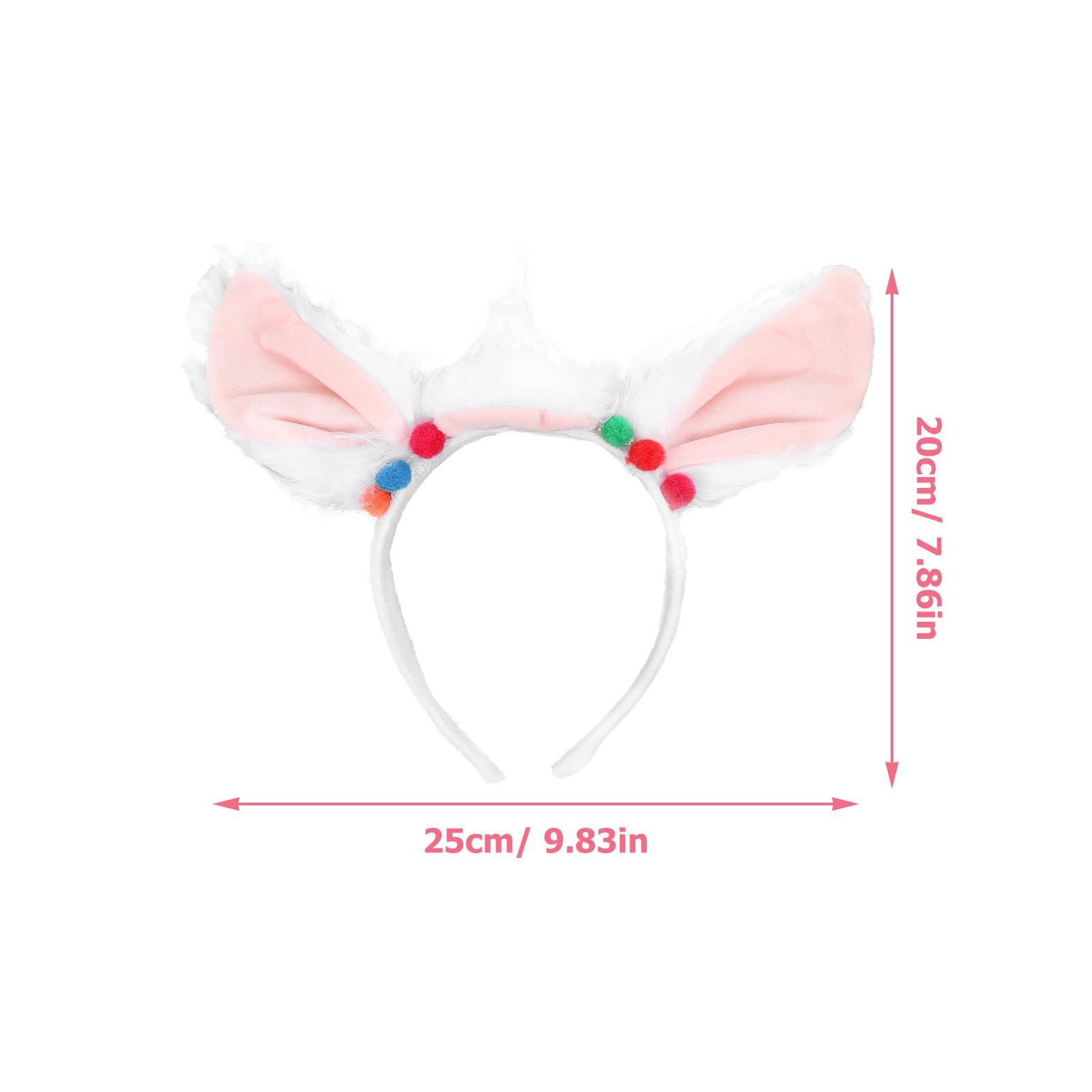 LOGOFUN LOGOFUN 2pcs Alpaca Ears Headband Alpaca Ears Hairband Animal Ears Headpieces Cosplay Party Headdress for Festival Party Hair Accessories