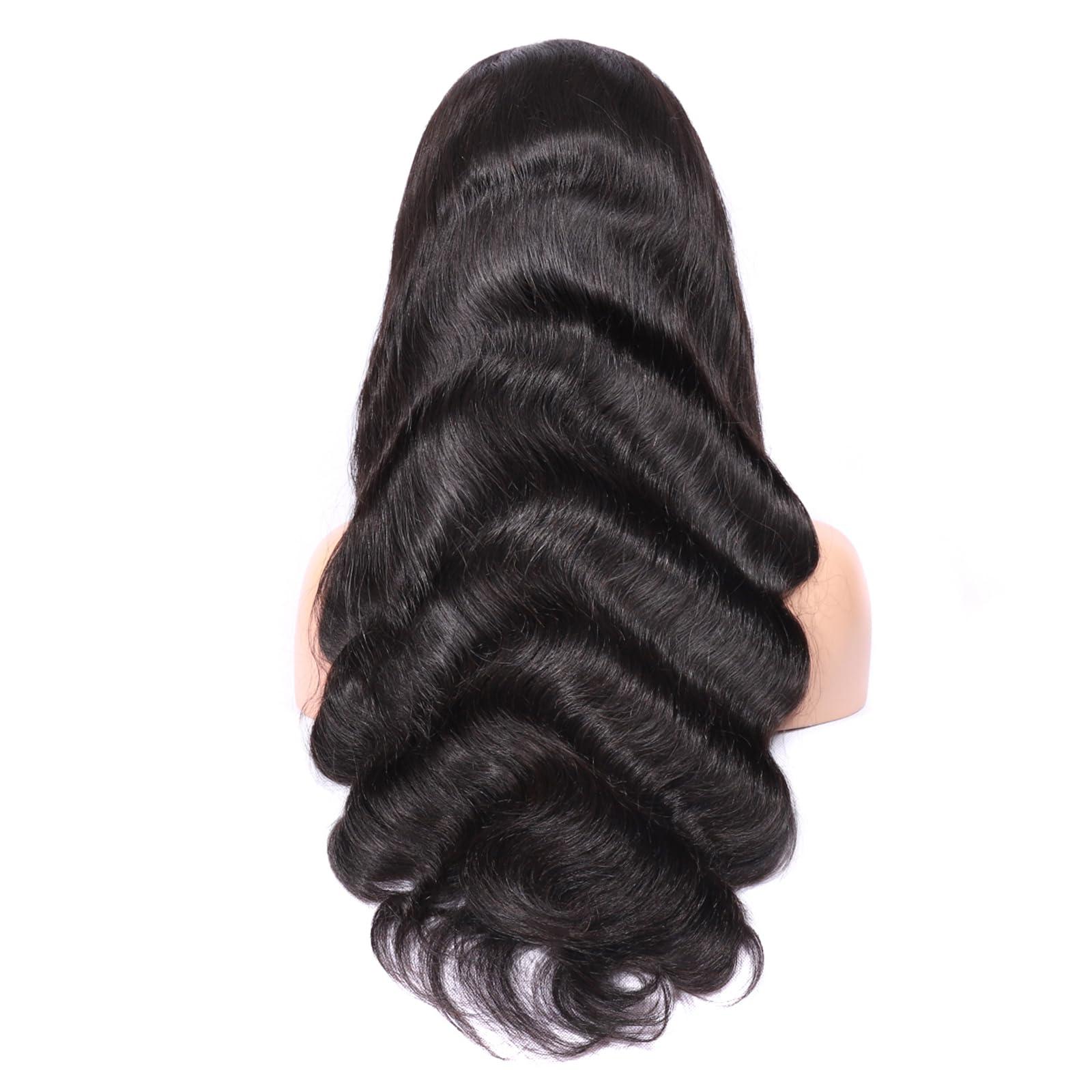 BEEOS BEEOS HD Lace Closure Wig 180% Desnity 5x5 SKINLIKE Real HD Lace Human Hair Body Wave Wig Pre-plucked Vivid Clean Hairline Bleached Knots Natural Color 30 Inch