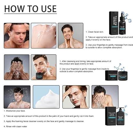 EEGCUPD Forge Wrinkle Defense Tallow Balm, Forge Beef Tallow Skin Care for Men, Forge Mens Face Care Set, 2024 New Skin Care for Men TallowMens Anti Wrinkles Anti Aging Facial Care Kit (1set)