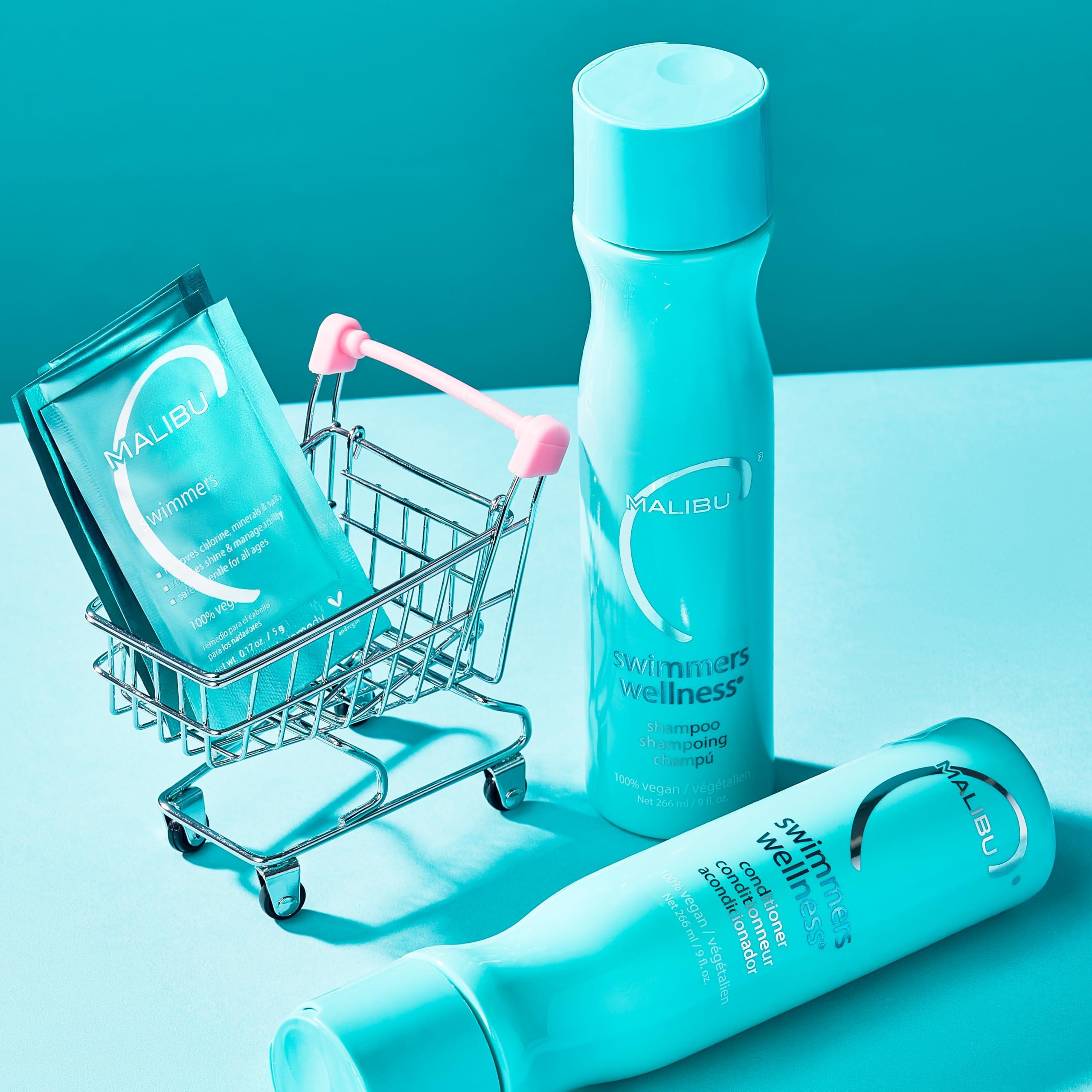 Malibu C Malibu C Swimmers Wellness Shampoo - Chlorine Shampoo for Swimmers to Combat Dry, Brittle Hair - Restores Texture Affected by Pool Elements - Sulfate Free Hair Care (9 oz)