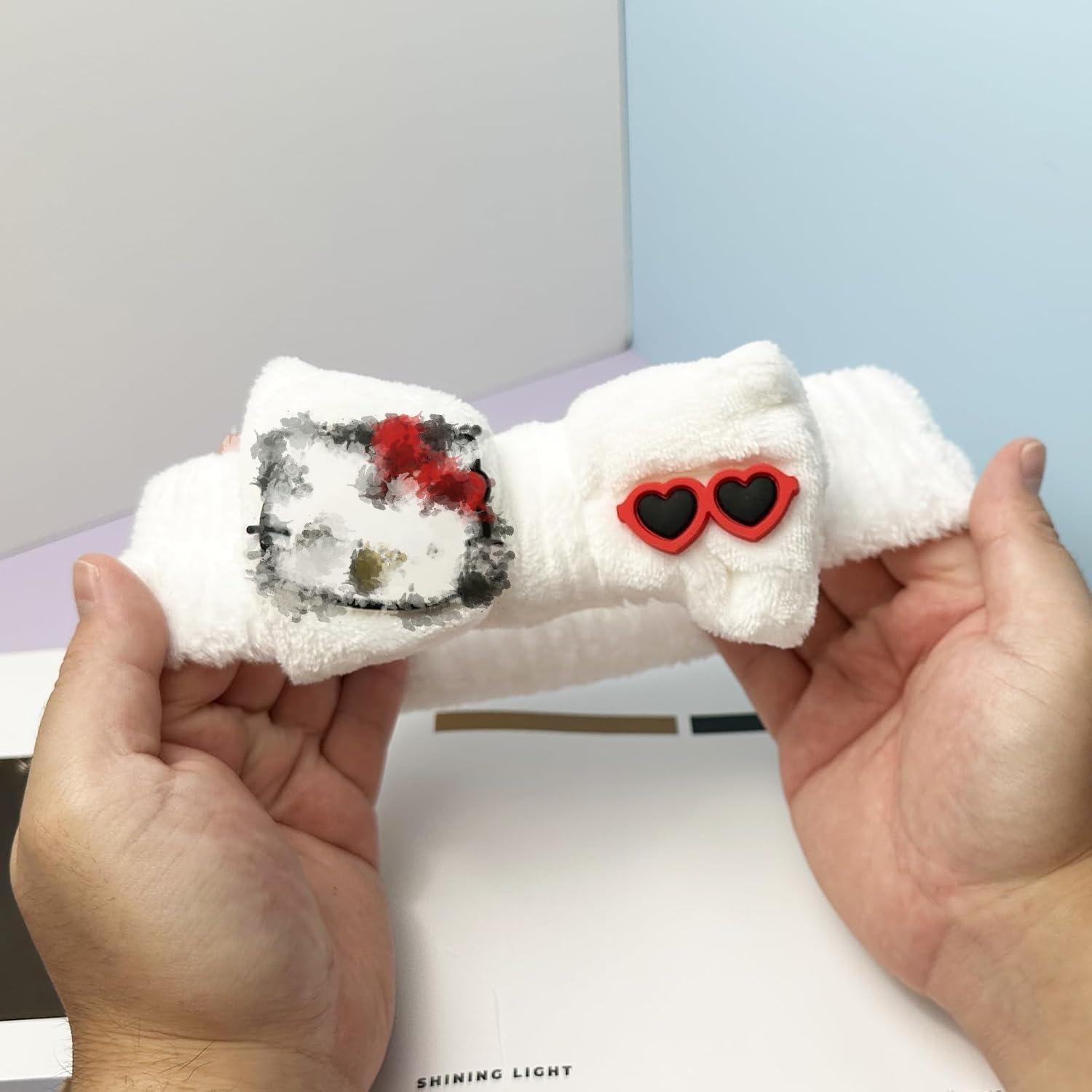 Holymid Kawaii Kitty 8PCS Makeup Brush with Storage Bucket and Headband, Cartoon Cat Cosmetic Makeup Brush Set Professional Tool Kit Set Brush Set Best Gift for Girl Women