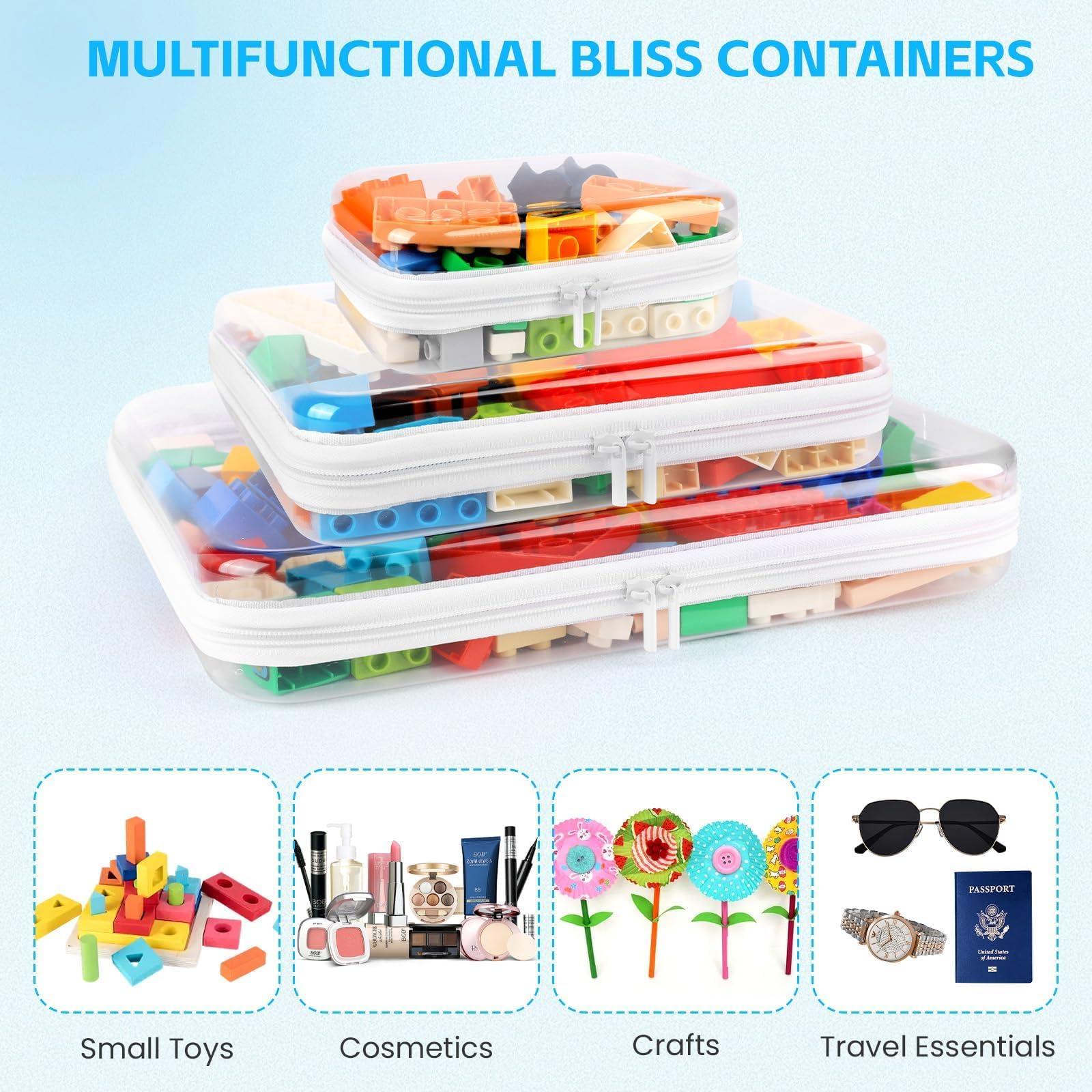 EAROND EAROND 3 Pack XL Zippered Hard Shell Pouch,Clear Plastic Zipper Case,Hard Sided Clear Zipper Case for Storage,Clear Zipper Storage Bags,Portable Waterproof Diaper Bag Cosmetic Bag(3 Pcs-XL+L+S)