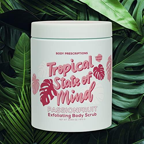 Body Prescriptions Body Prescriptions Exfoliating Body Scrub | 21.16 Oz Body Cleanser Infused with Passion Fruit | Daily Body Wash for Nourished and Ultra Smooth Skin, Tropical State of Mind?