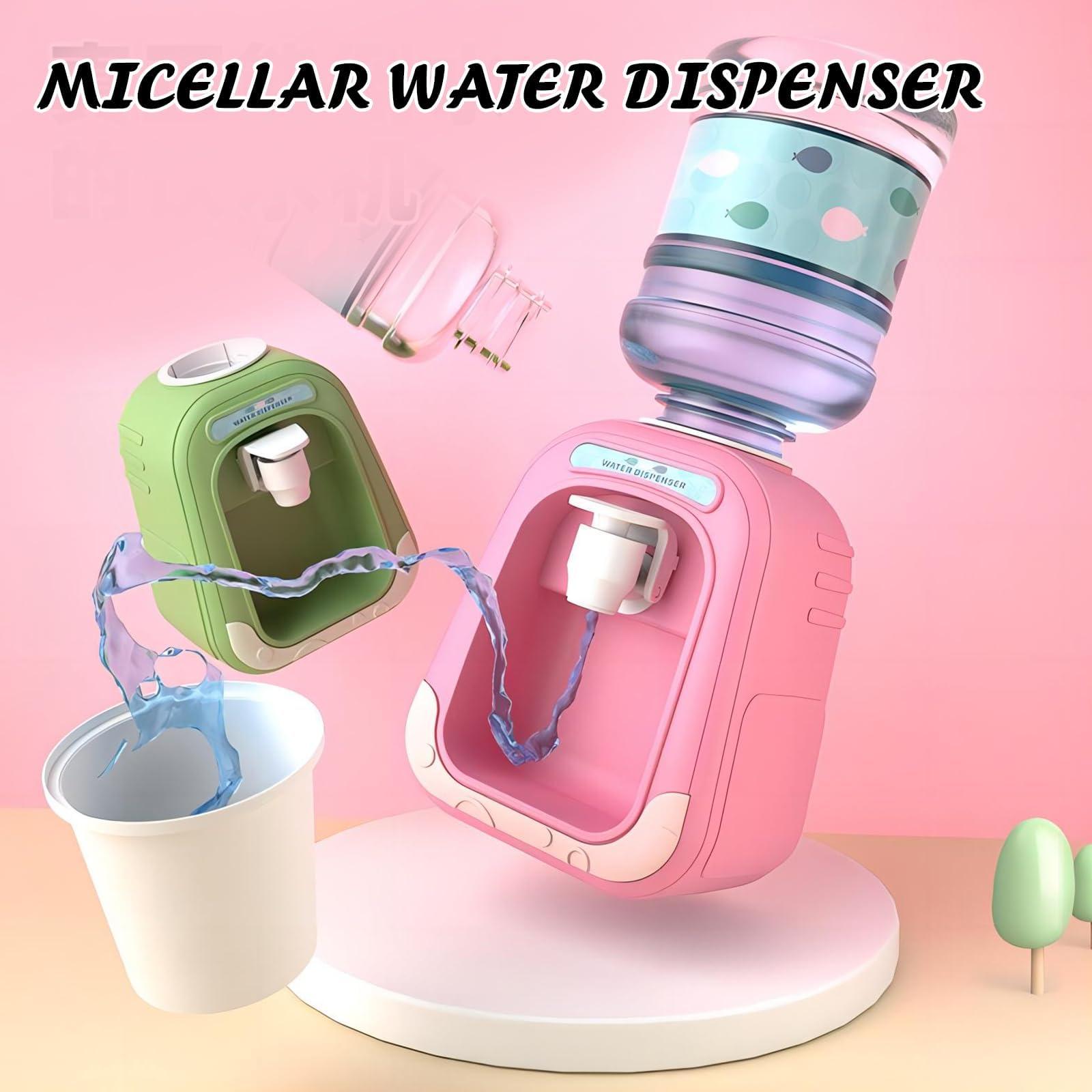 TGLIFEVER Micellar Water Dispenser, 2024 New Mini Dispensador De Agua Micelar, Mini Water Dispenser for Makeup Remover, Mini Micellar Water Dispenser Machine (2PCS Green(with 10Pcs Facial Cotton Pads))