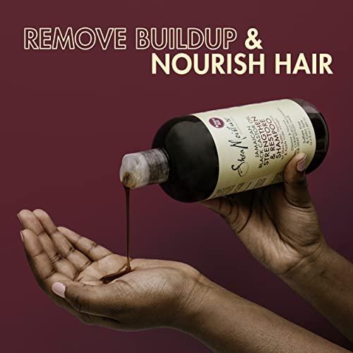 SheaMoisture SheaMoisture Jamaican Black Castor Oil Strengthen & Restore Shampoo, Shea Butter, Peppermint & Apple Cider Vinegar, Sulfate Free, Chemically Processed Hair, Family Size (2 Pack -16 Fl Oz Ea)