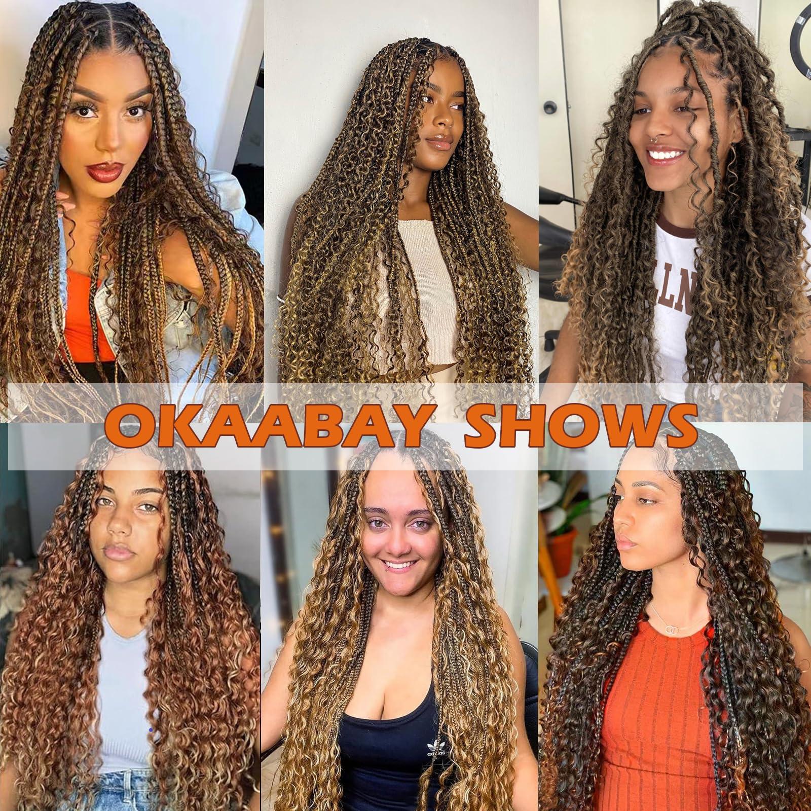 OKAABAY Human Braiding Hair For Boho Braids 22 Inch 1 Bundles Deep Wave Bulk Human Hair for Braiding Highlight Ombre Curly Human Braiding Hair Extensions No Weft 100% Brazilian Virgin Human Hair (50g, 4/30)