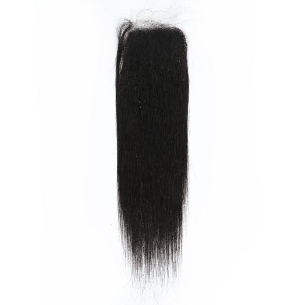 Yuyongtai Natural Wave Bundles Human Hair 18 20 22 Inch with 16 Inch 4x4 Straight Transparent Lace Closure