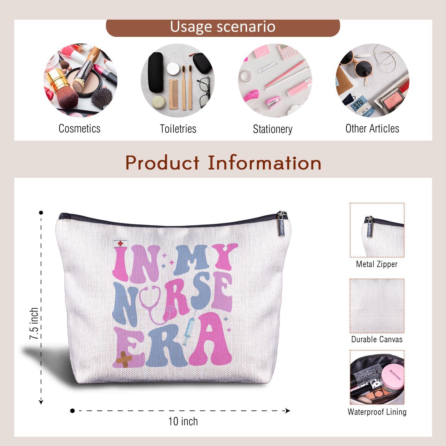 Zomhix Zomhix Nurse Appreciation Gifts Makeup Bag, Registered Nurse RN Gifts, Nurse Graduation Gifts, Gifts for Nurses, Nurse Practitioner Gifts, Groovy In My Nurse Era Cosmetic Bag Toiletry Bag