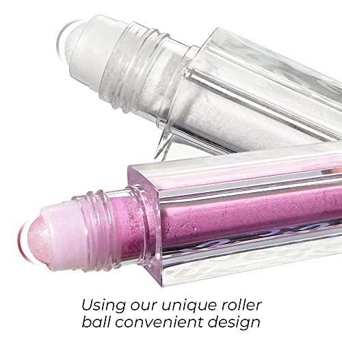 CHIC SHACK CHIC SHACK Glitter Eyeshadow Multifunction Roll-on Highlighter Stick Eye Shimmer Glitter Makeup for Highlighting (Rose Crush 03)