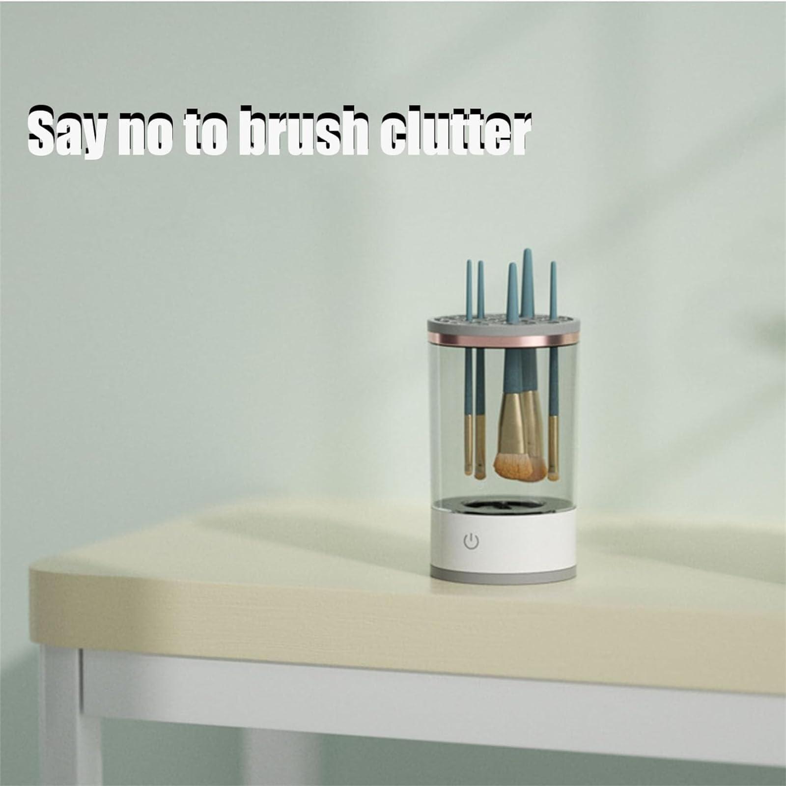 EZGHAR Rinse Lilly Makeup Brush Cleaner, Brushly Pro Cosmetic Brush Cleaner, Illumi Brush Blender, Brushy Makeup Brush Cleaner, Portable Automatic Spinning Makeup Brush Cleaner Makeup Brush (2PCS)