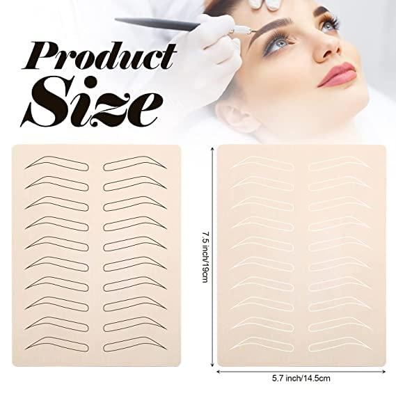 PMU Professional Microblading Supplies 10 Piece Double Sided Practice Skin For Eyebrow Tattoos: Permanent Makeup Silicone Skins To Practice Brow Micro-Blading And Needling, Fake Skin Sheets- Trusted by professional