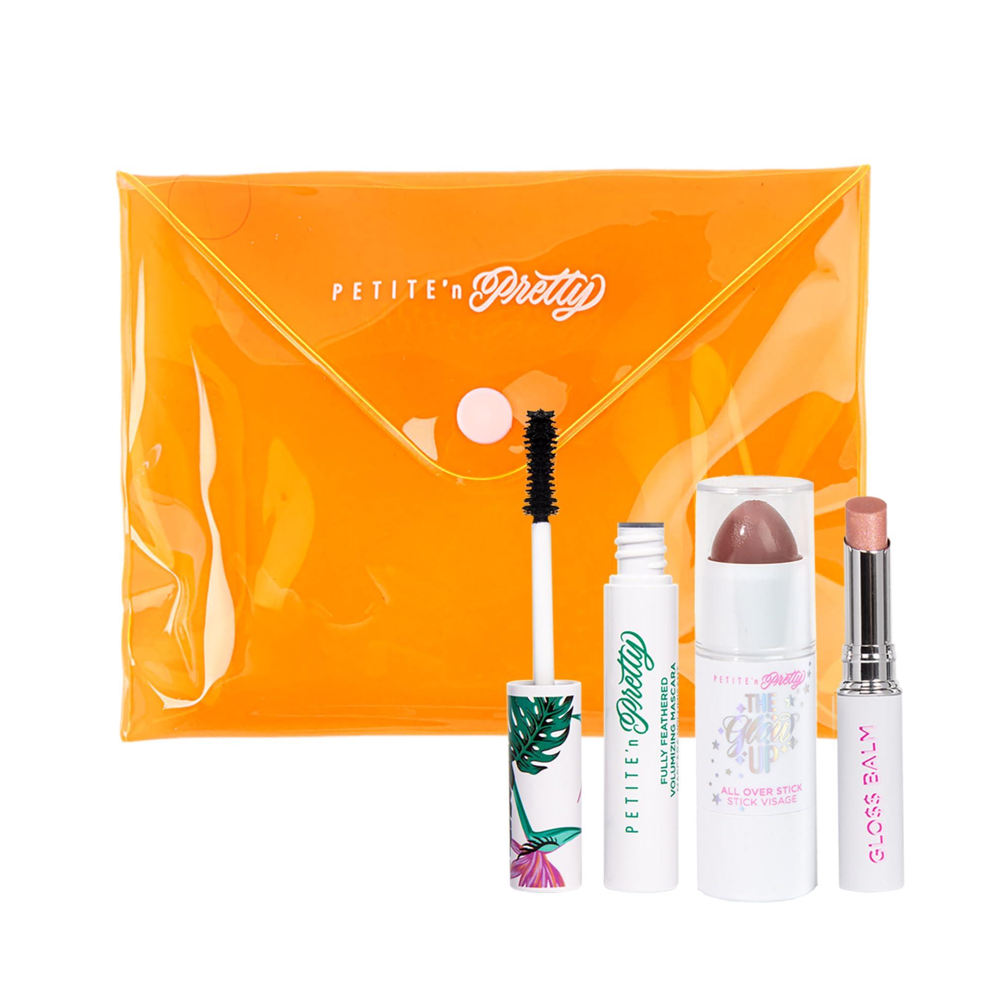 Petite \'N Pretty Petite \'n Pretty Makeup Set for Kids (Go for the Bronze) - Makeup for Tweens & Teens - Feathered Volumizing Mascara, Multi Stick for Eyes & Cheeks, Lip Balm, Made in the USA