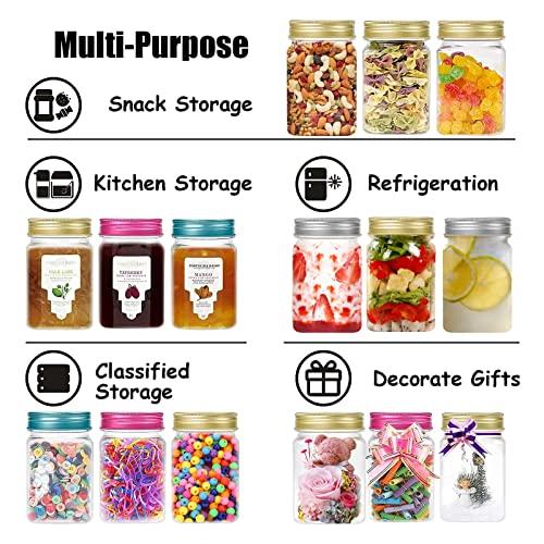 Unalilia Unalilia 12 oz Clear Plastic Jars with Lids 35 Pack Refillable Square Cosmetic Container Empty Kitchen & Home Storage Jars For Creams, Scrubs, Slimes and Dry Goods