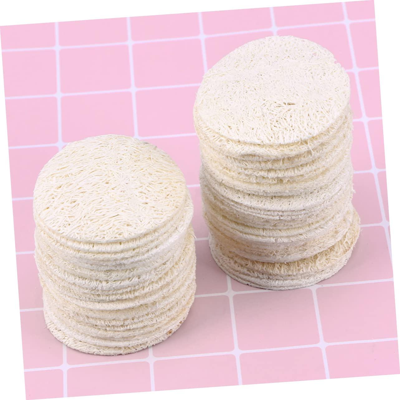Angoily Angoily 500 Pcs Face Scrubbers Natural Loofah Pad Exfoliating Loofah Pads Face Loofah Dish Sponge Loofah Exfoliating Face Pads Natural Loofah Sponge Mini Loofah Pad Take a Bath
