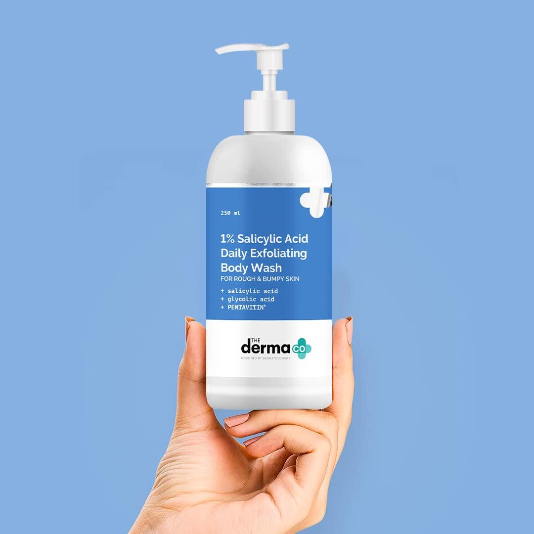 The Derma Co The Derma Co 1% Salicylic Acid Exfoliating Body Wash | Helps Smoothen Rough & Bumpy Skin | Deeply Cleanses & Exfoliates | Helps Reduce Body Acne | 8.45 Fl Oz/250ml