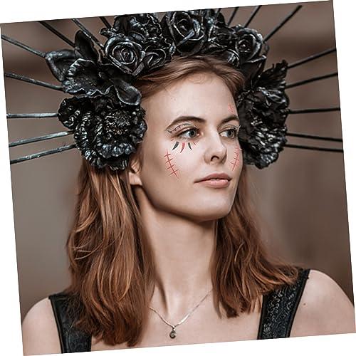 MERRYHAPY MERRYHAPY 2 Sheets Halloween Temporary Tattoo Stickers Makeup Face Tattoos Skin-Friendly Rhinestone Design for Party Favors