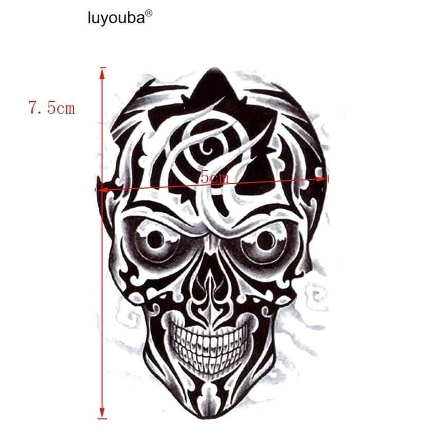 TTHUONG THATHU 200Pcs Skull Head Waterproof Temporary Tattoos Men Flash Tattoo Sticker Tatoo Sleeves Tatto