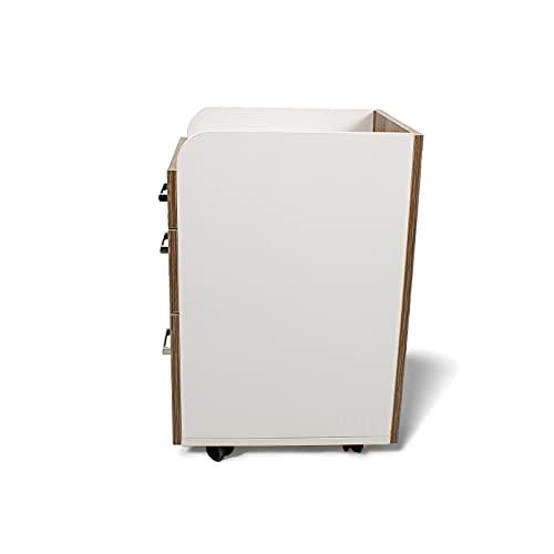 MAYAKOBA Milan Pedicure Trolley Pedi Rolling Cart Nail Salon Spa Storage Drawer, Ash Wood