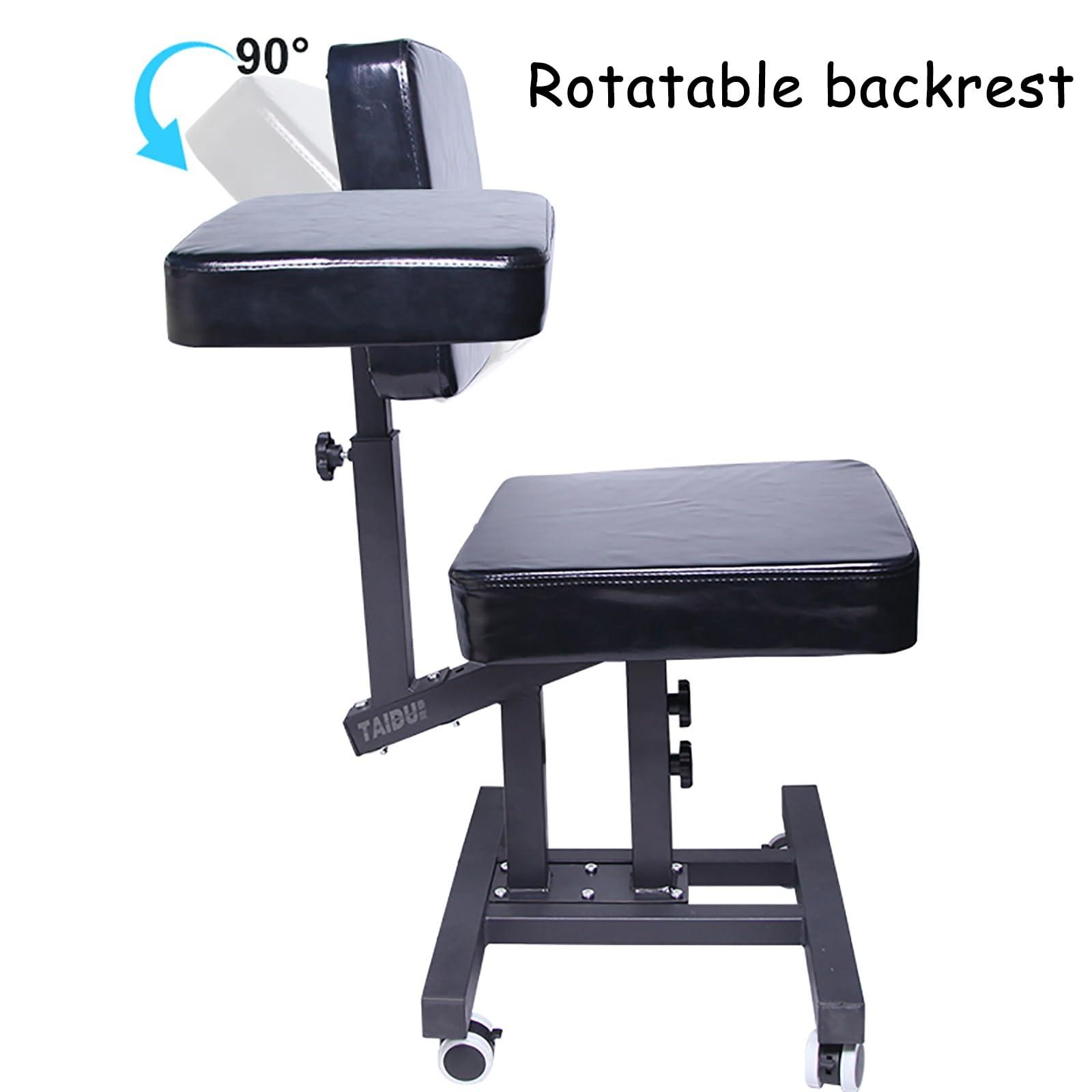 DKPLOE DKPLOE Tattoo Chairs,Chairs with Multiple usesTattoo Arm Rests,Esthetician chairwith Adjustable Panel Height Angles for Studio Tattooing and Artist(Black-with Wheels)