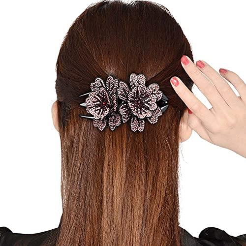 Generic Rhinestone Flower Hair Clips Duckbill Clip Ponytail Holder Diamond Hair Barrettes for Women Girls Thin Thick Long Hair Accessories(G)