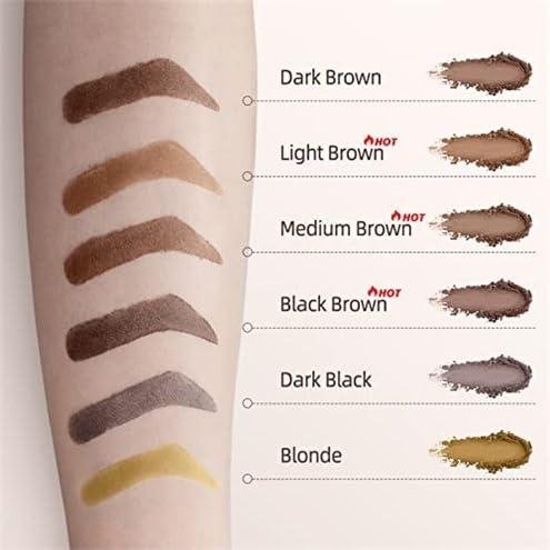 OETUIOW Eyebrow Stamp and Eyebrow Stencil Kit, Eye Brow Stencil Kit for Beginners 24 Reusable and Washable Eyebrow Shaping Kit, Brow Stencil and Stamp Kit Smudge-Proof & Long-Lasting (Dark Black)