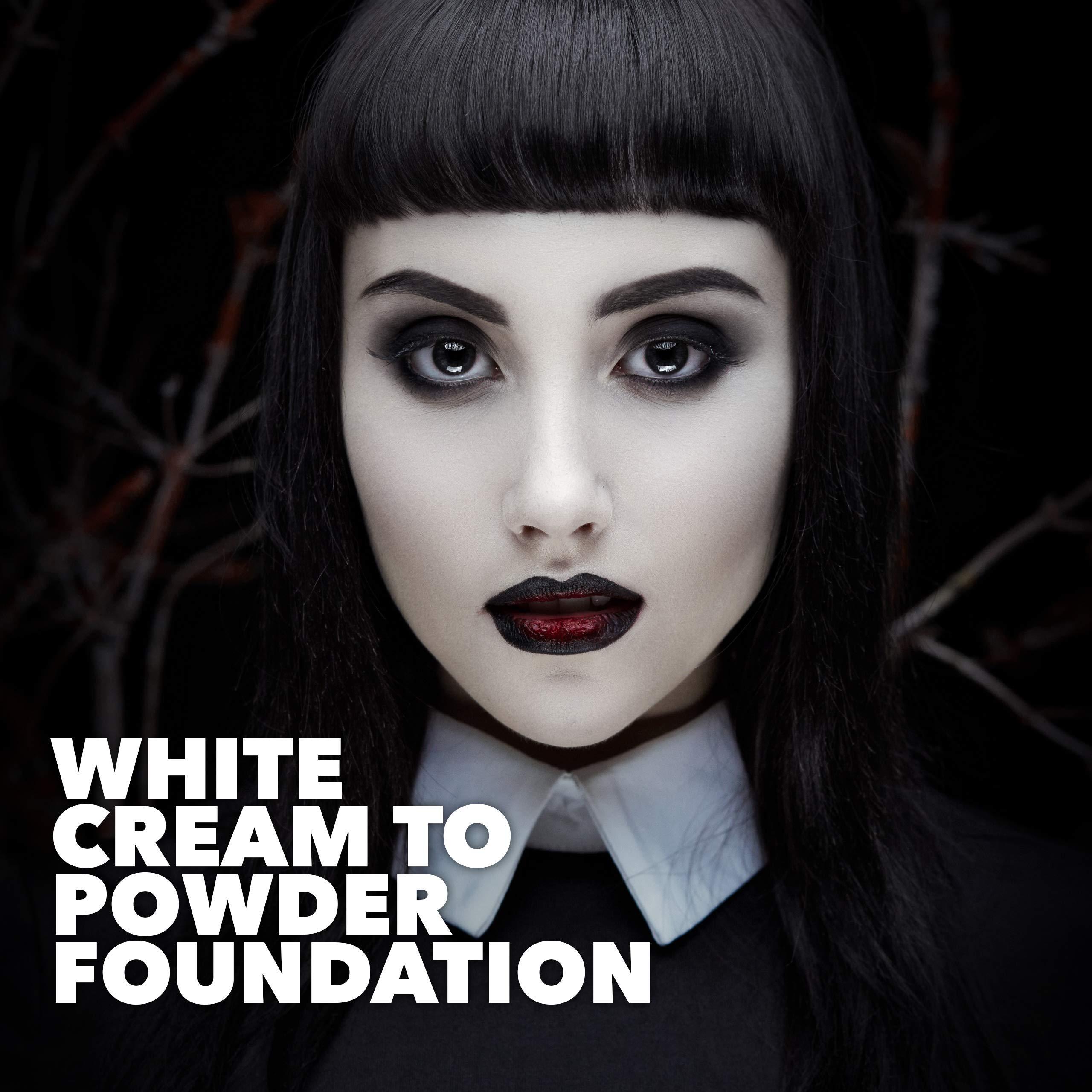MANIC PANIC MANIC PANIC Goth White Cream To Powder Foundation Bundle with Poison Ivy Green Face & Body Paint Makeup